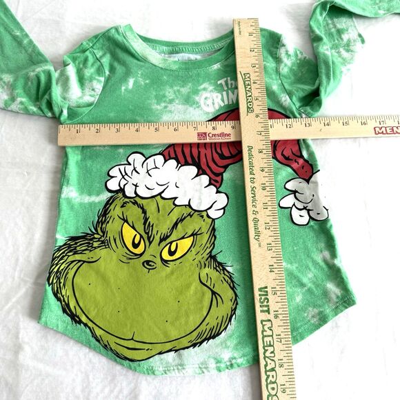 The GRINCH Girls Sz SMALL Dr. Suess T-Shirt Christmas Long Sleeve Tie Dye - Picture 6 of 8